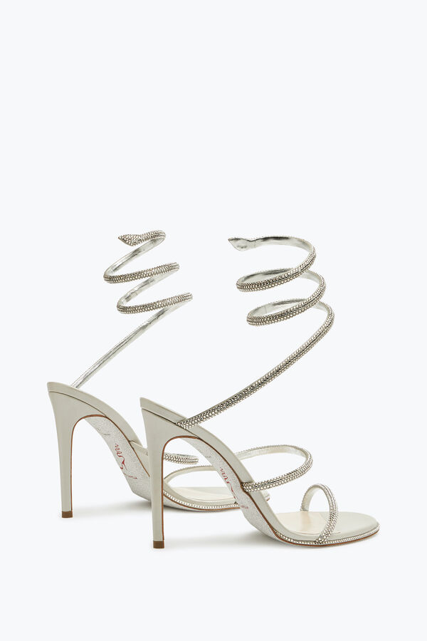 jeweled abend satin sandalen cleo rene caovilla