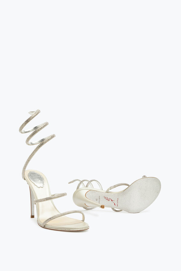 jeweled abend satin sandalen cleo rene caovilla