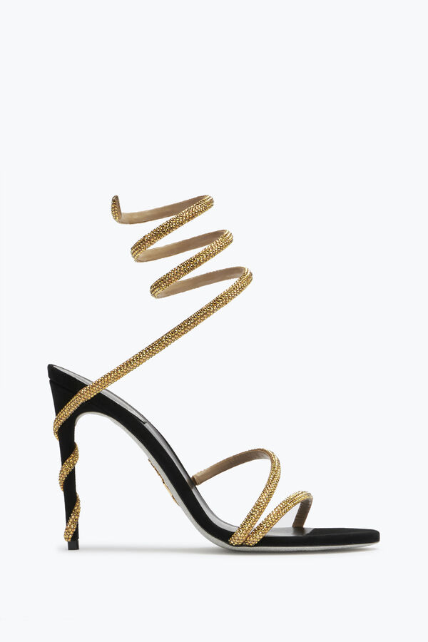 jeweled margot black jewel sandalen schlange rene caovilla