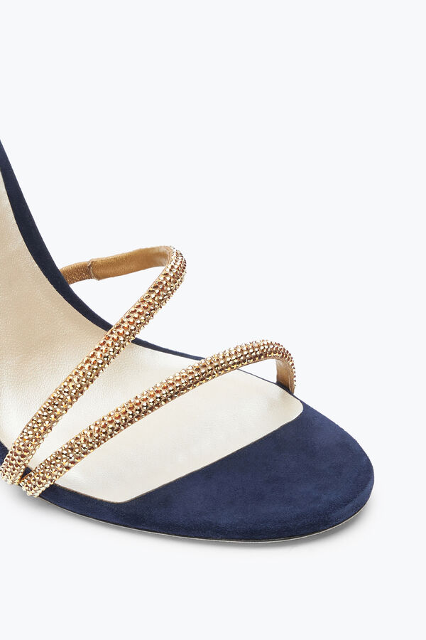 jeweled margot kristall blau-gold sandal 105 rene caovilla