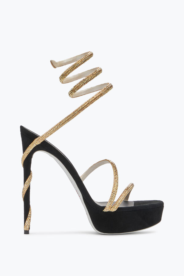 jeweled margot-crystal-black-gold platform sandal 130 rene caovilla