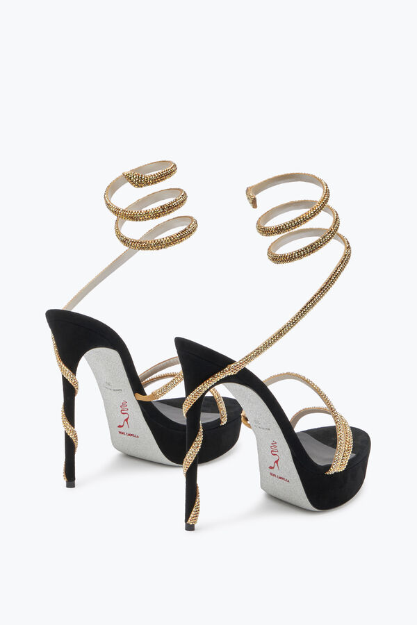 jeweled margot-crystal-black-gold platform sandal 130 rene caovilla