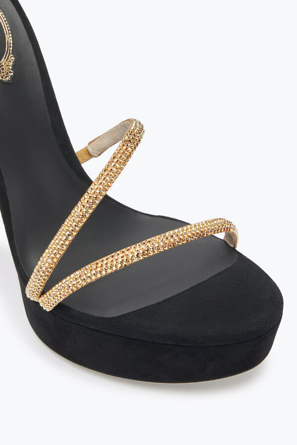 jeweled margot-crystal-black-gold platform sandal 130 rene caovilla