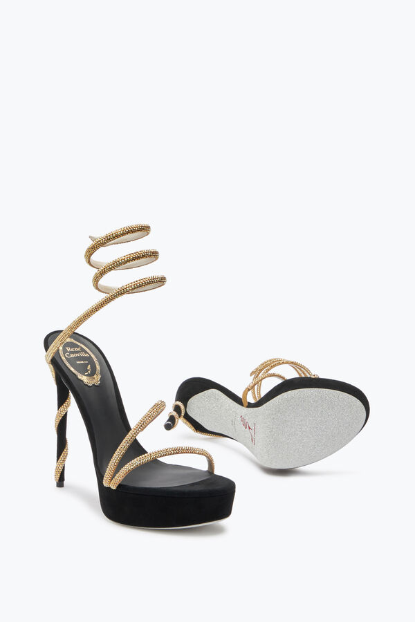 jeweled margot-crystal-black-gold platform sandal 130 rene caovilla