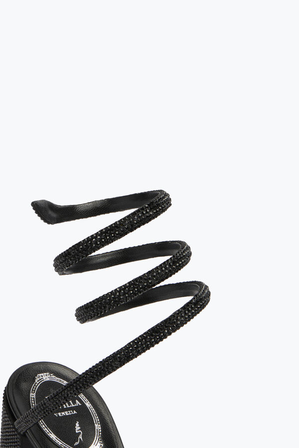 jeweled cleo block-heels kristall schwarz sandale 80 rene caovilla