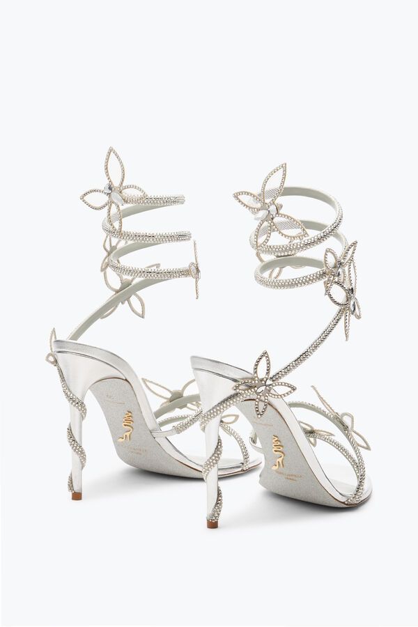 jeweled margot gespiegelt grau sandale mit schmetterlinge 105 rene caovilla
