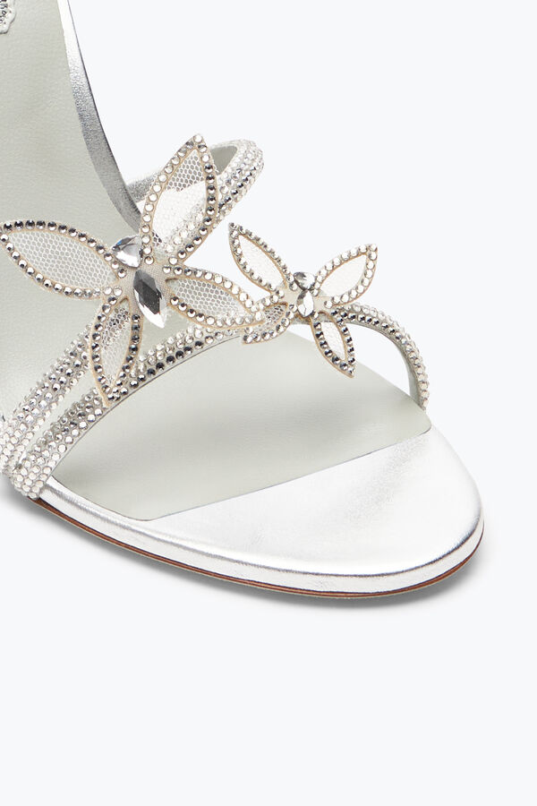 jeweled margot gespiegelt grau sandale mit schmetterlinge 105 rene caovilla