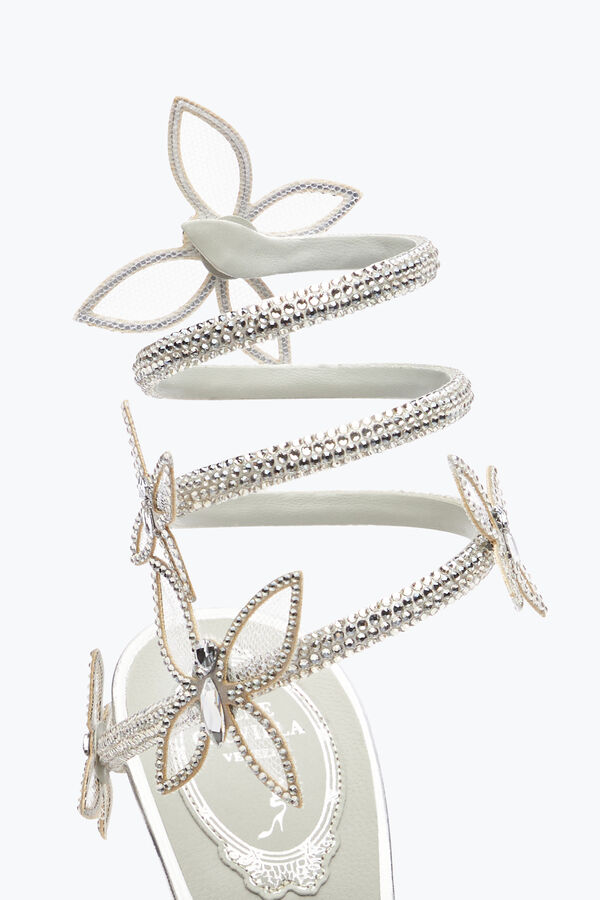 jeweled margot gespiegelt grau sandale mit schmetterlinge 105 rene caovilla