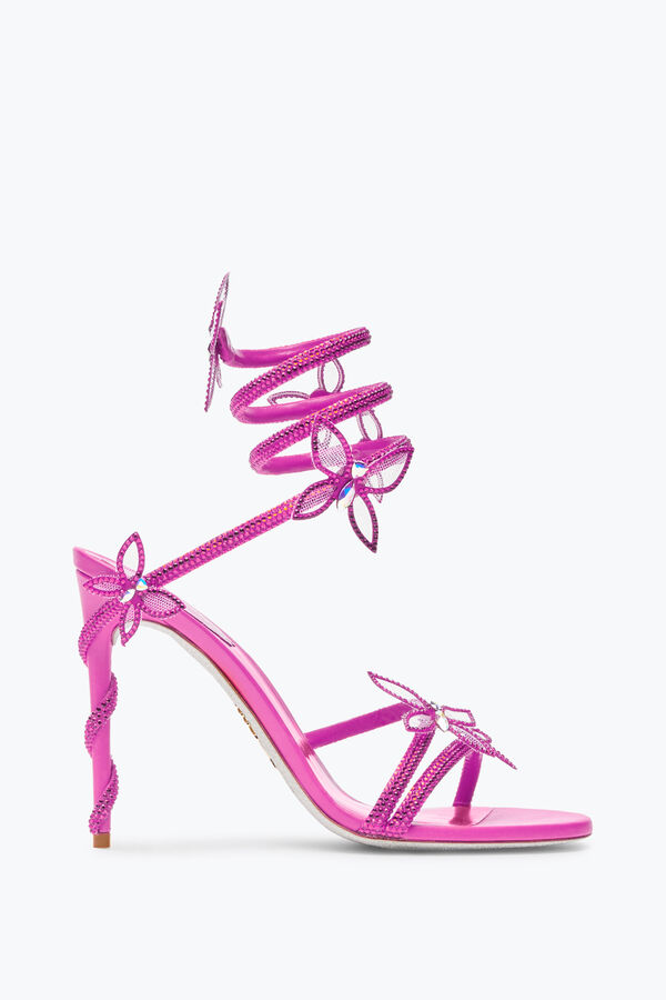 jeweled margot schockierend-pink-butterfly sandal 105 rene caovilla