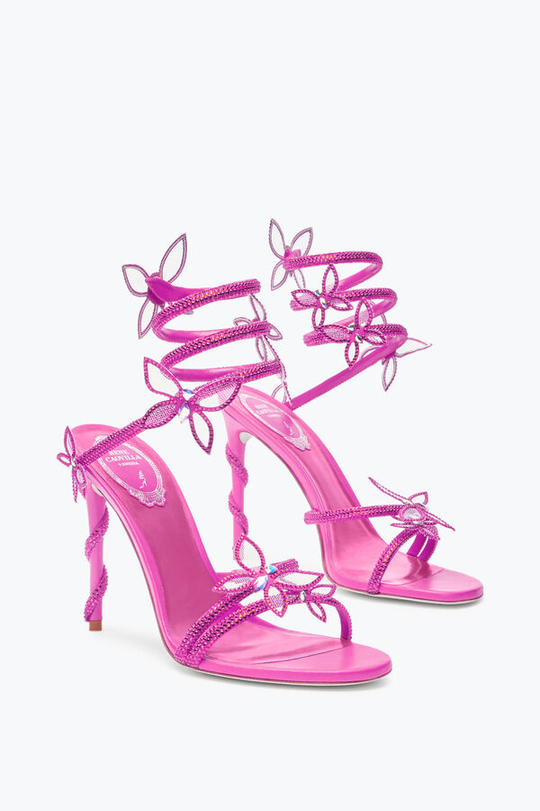 jeweled margot schockierend-pink-butterfly sandal 105 rene caovilla