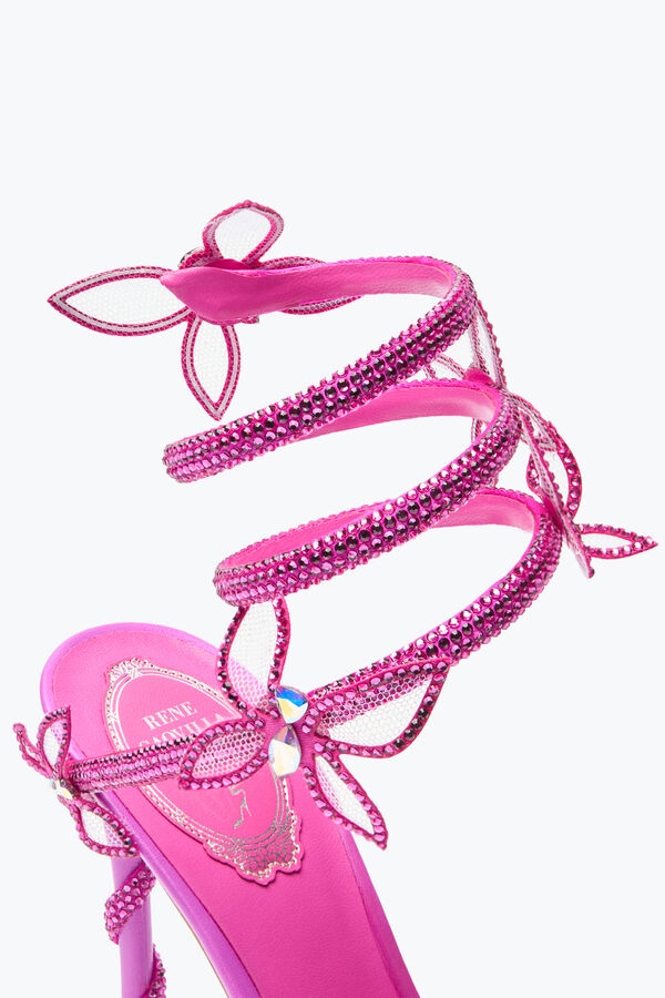 jeweled margot schockierend-pink-butterfly sandal 105 rene caovilla