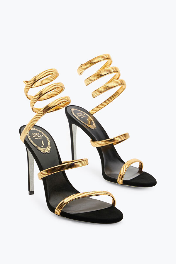 jeweled juniper schwarz und gold sandal 105 rene caovilla