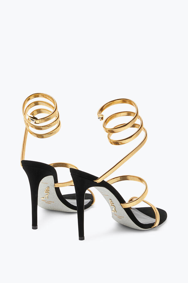 jeweled juniper schwarz und gold sandal 105 rene caovilla