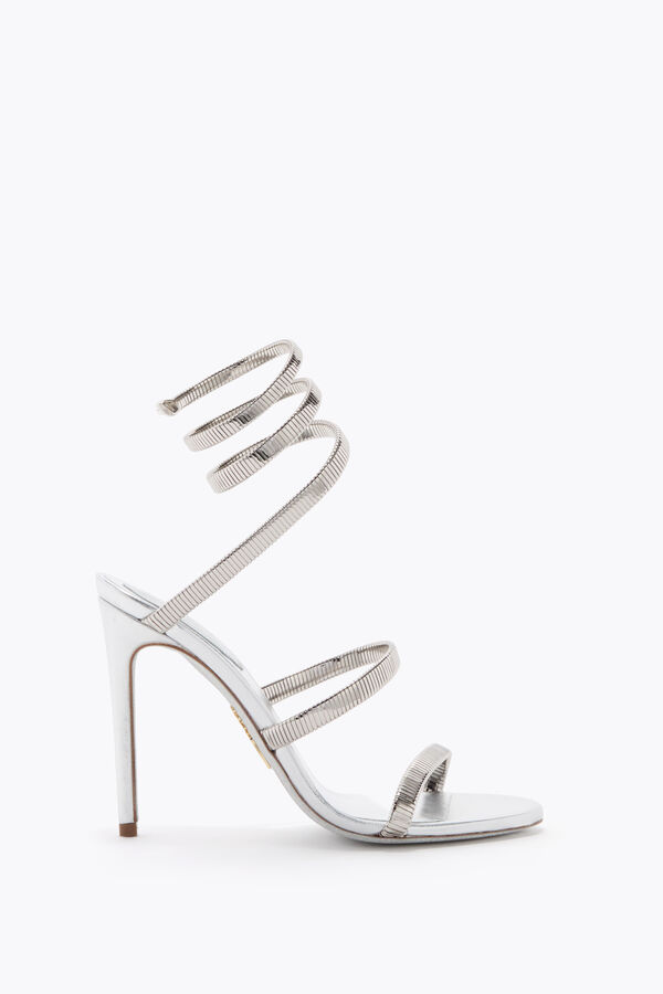 jeweled wacholder-metall-silber-sandale 105 rene caovilla