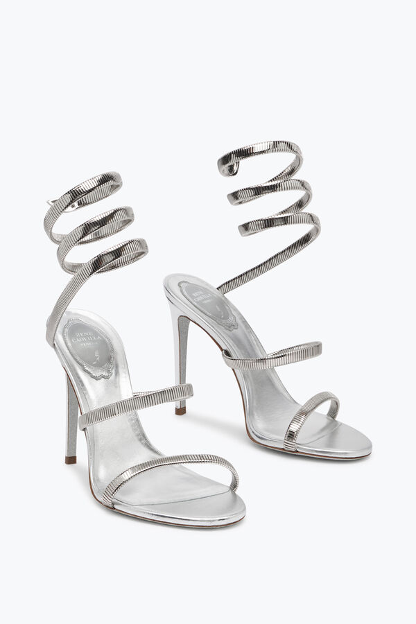 jeweled wacholder-metall-silber-sandale 105 rene caovilla