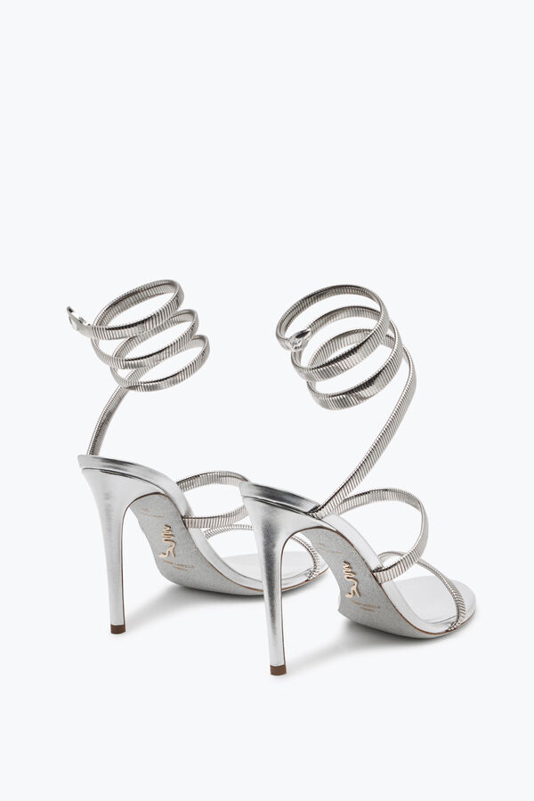 jeweled wacholder-metall-silber-sandale 105 rene caovilla