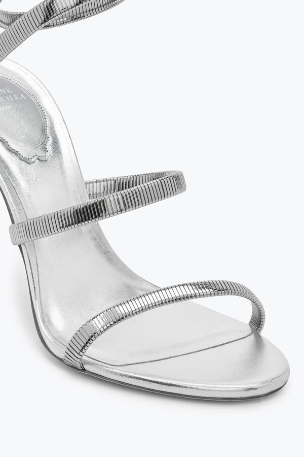 jeweled wacholder-metall-silber-sandale 105 rene caovilla