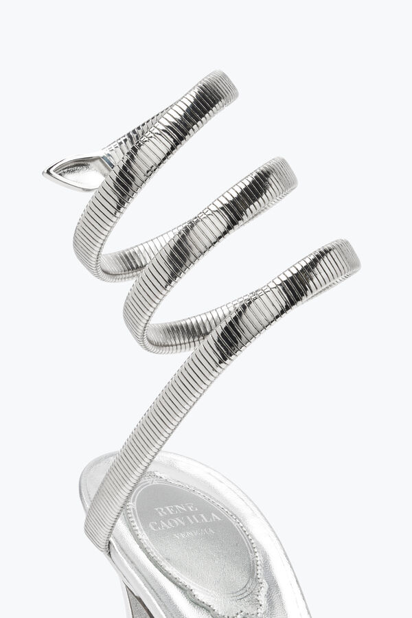 jeweled wacholder-metall-silber-sandale 105 rene caovilla