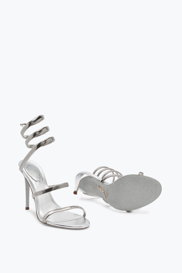jeweled wacholder-metall-silber-sandale 105 rene caovilla
