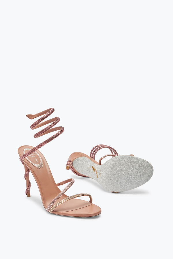 jeweled margot crystal powder pink sandal 105 rene caovilla