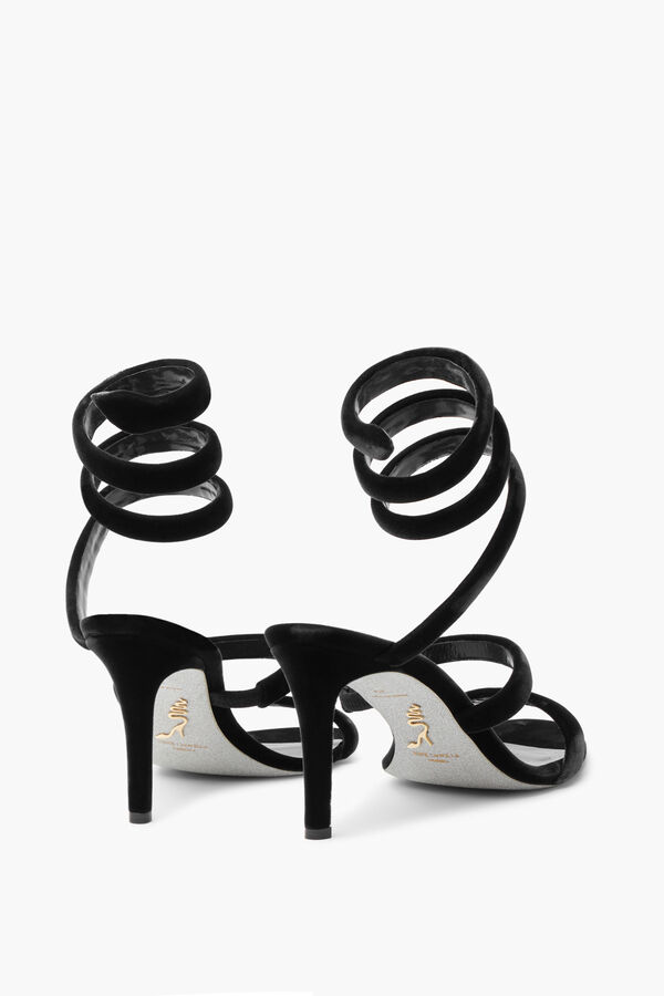 jeweled cleo black velvet sandal 80 rene caovilla