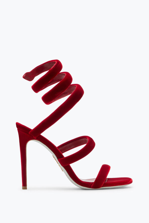 jeweled cleo ruby velvet sandal 105 rene caovilla