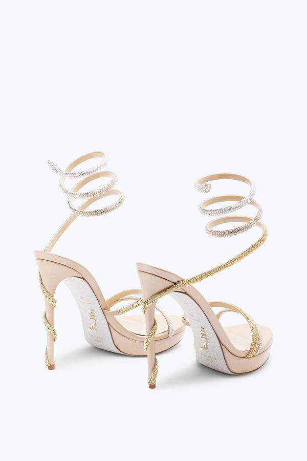 jeweled margot plateau sandalen mit gold und silber kristallen 120 rene caovilla