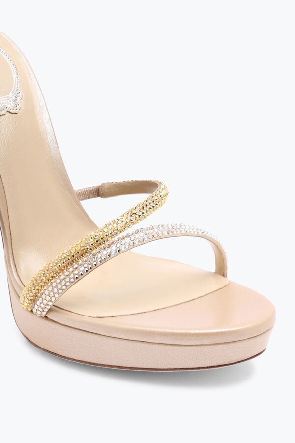 jeweled margot plateau sandalen mit gold und silber kristallen 120 rene caovilla