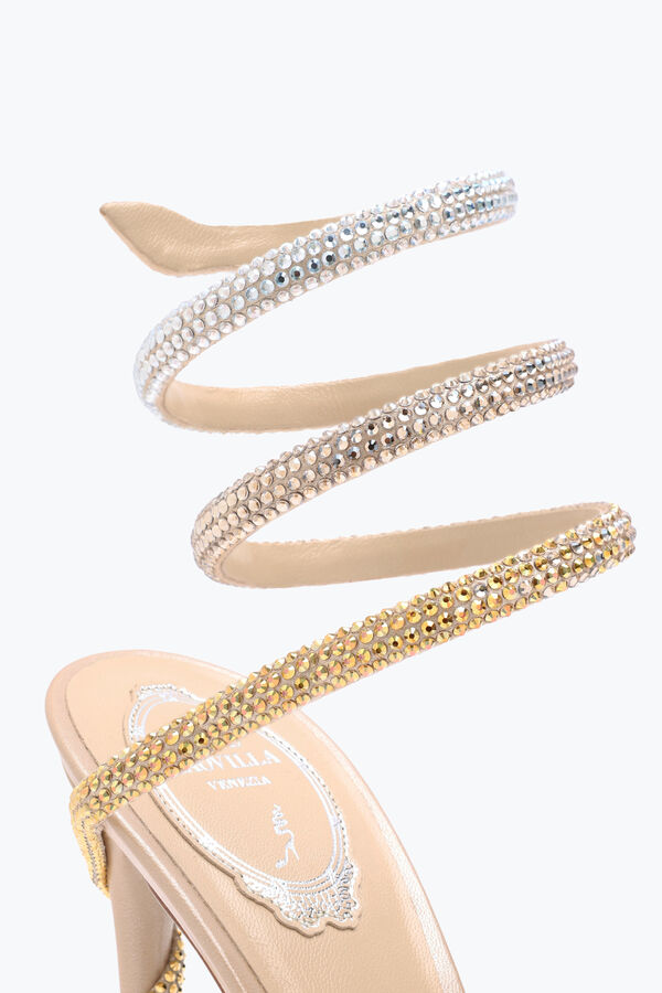 jeweled margot plateau sandalen mit gold und silber kristallen 120 rene caovilla
