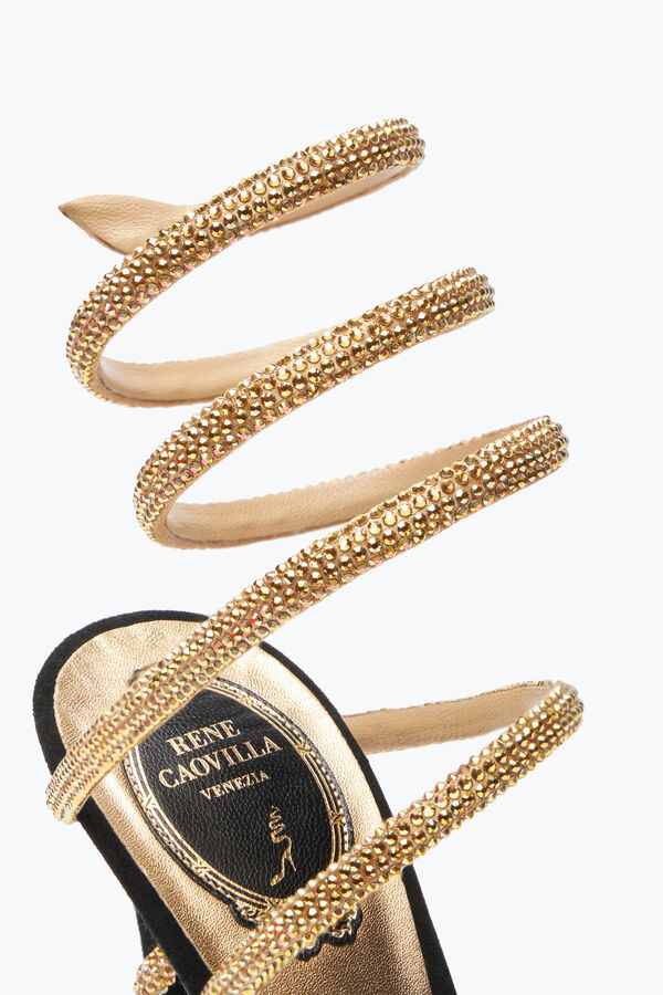jeweled margot schwarz und gold sandal 105 rene caovilla
