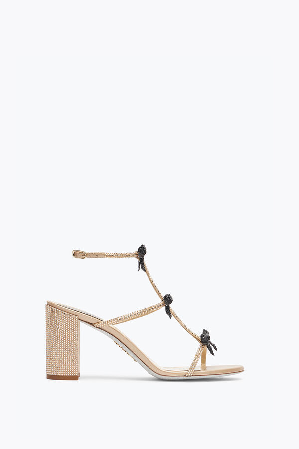 jeweled caterina honig und schwarze sandale 80 rene caovilla