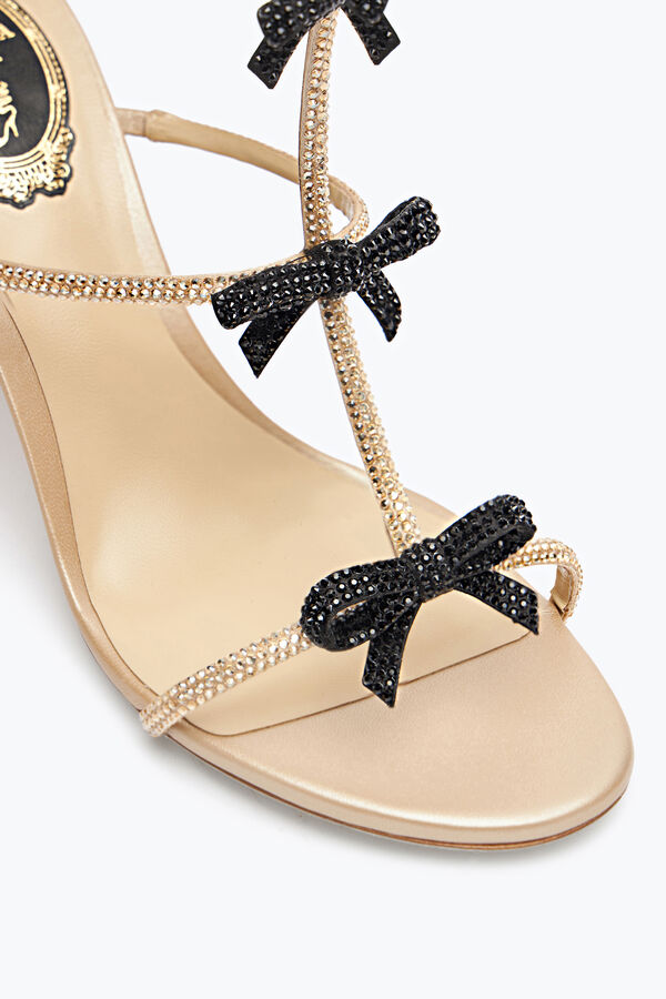 jeweled caterina honig und schwarze sandale 80 rene caovilla