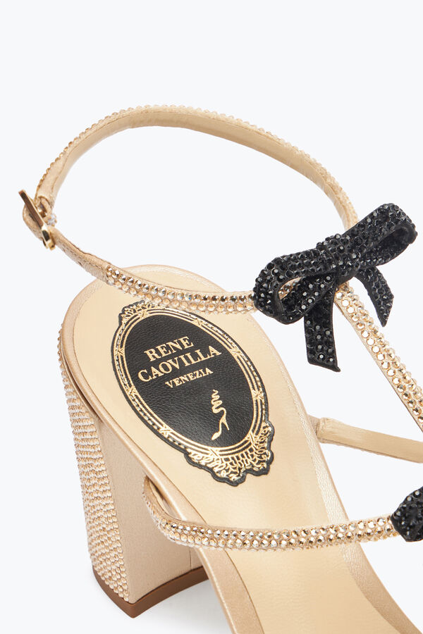 jeweled caterina honig und schwarze sandale 80 rene caovilla