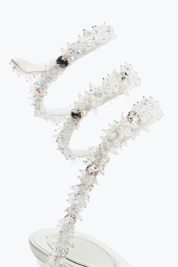 jeweled cinderella weiße sandale mit schlange 60 rene caovilla