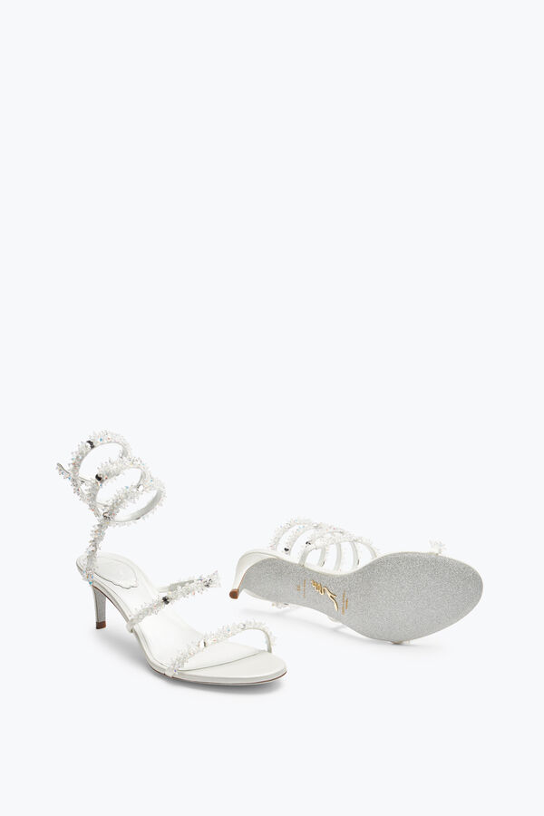 jeweled cinderella weiße sandale mit schlange 60 rene caovilla