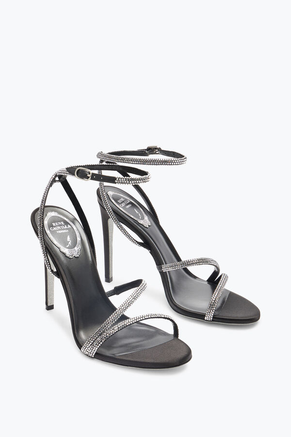 jeweled irina schwarz sandale mit kristallen 105 rene caovilla