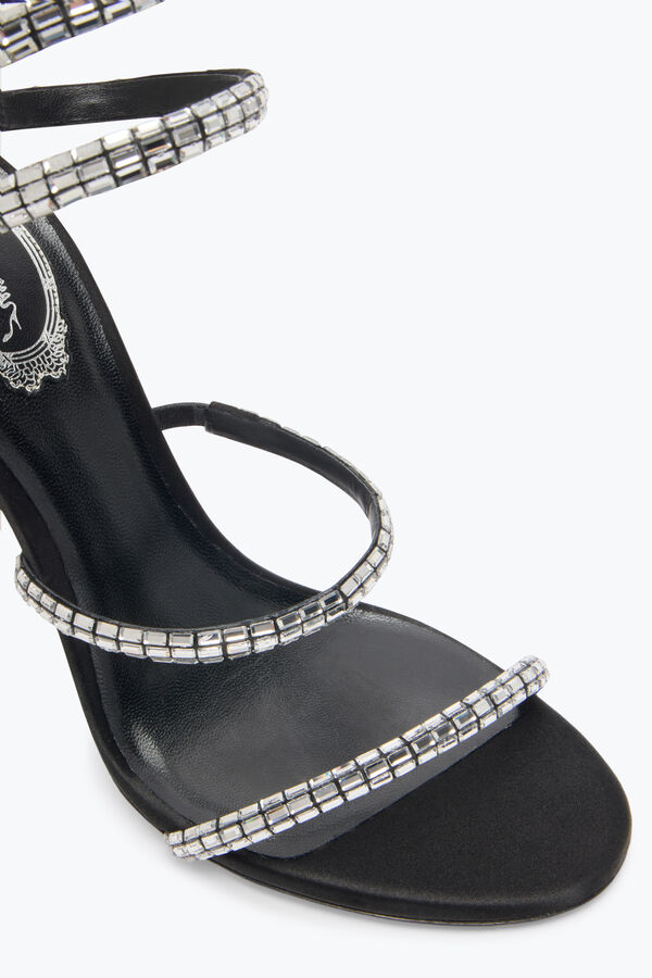 jeweled cleo schwarz sandale mit kristall-baguette 105 rene caovilla