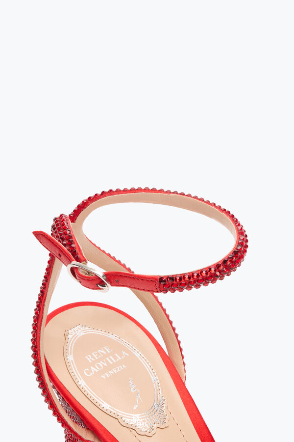 jeweled nicole red sandal 80 rene caovilla
