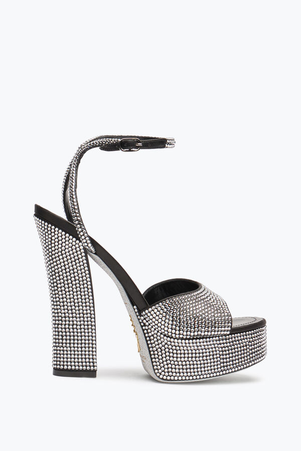 jeweled helsa schwarz plattform sandale mit kristallen 140 rene caovilla