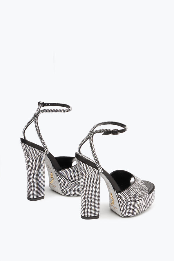 jeweled helsa schwarz plattform sandale mit kristallen 140 rene caovilla