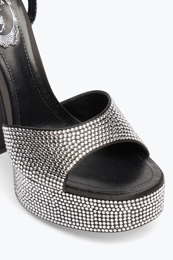 jeweled helsa schwarz plattform sandale mit kristallen 140 rene caovilla