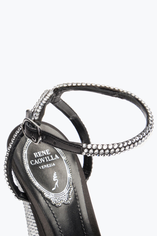 jeweled helsa schwarz plattform sandale mit kristallen 140 rene caovilla