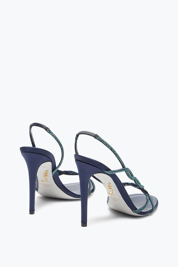 jeweled braid electric blue sandal 105 rene caovilla