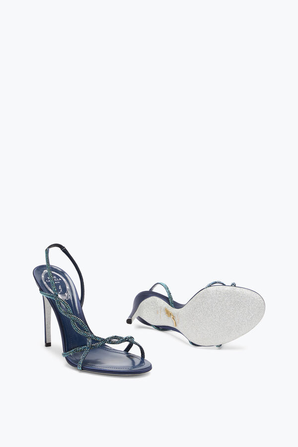 jeweled braid electric blue sandal 105 rene caovilla