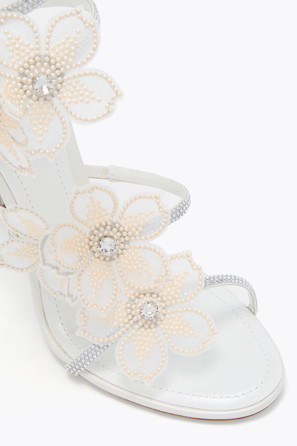 jeweled elfenbein pfirsich blume sandale 105 rene caovilla