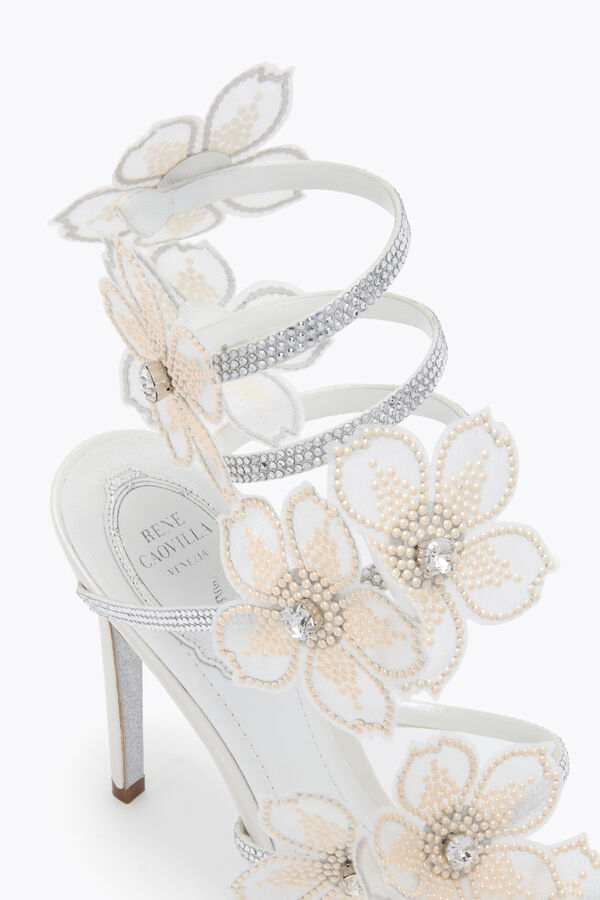 jeweled elfenbein pfirsich blume sandale 105 rene caovilla
