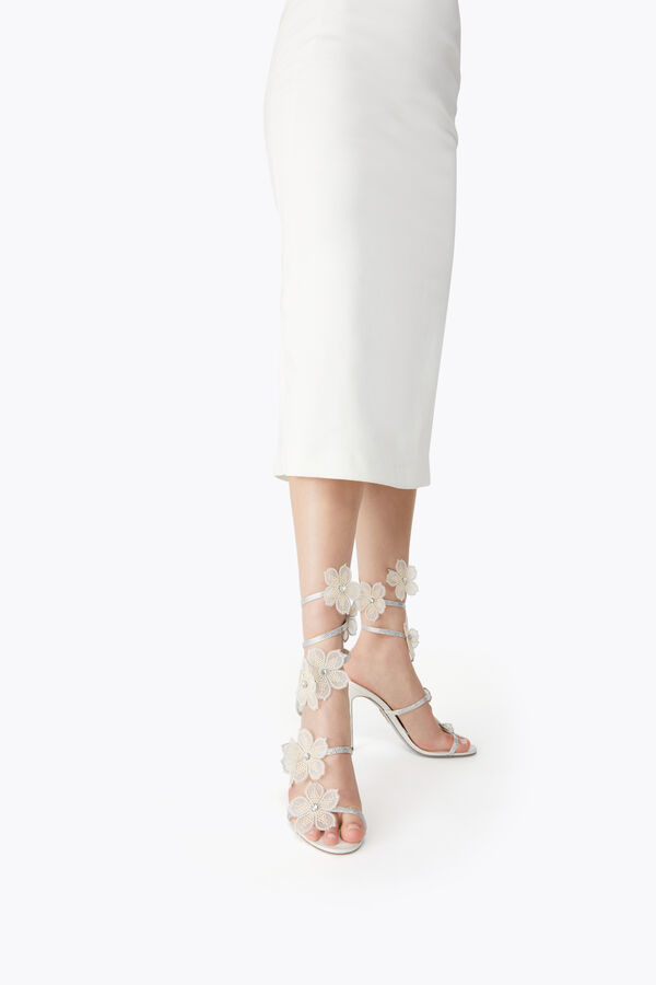 jeweled elfenbein pfirsich blume sandale 105 rene caovilla