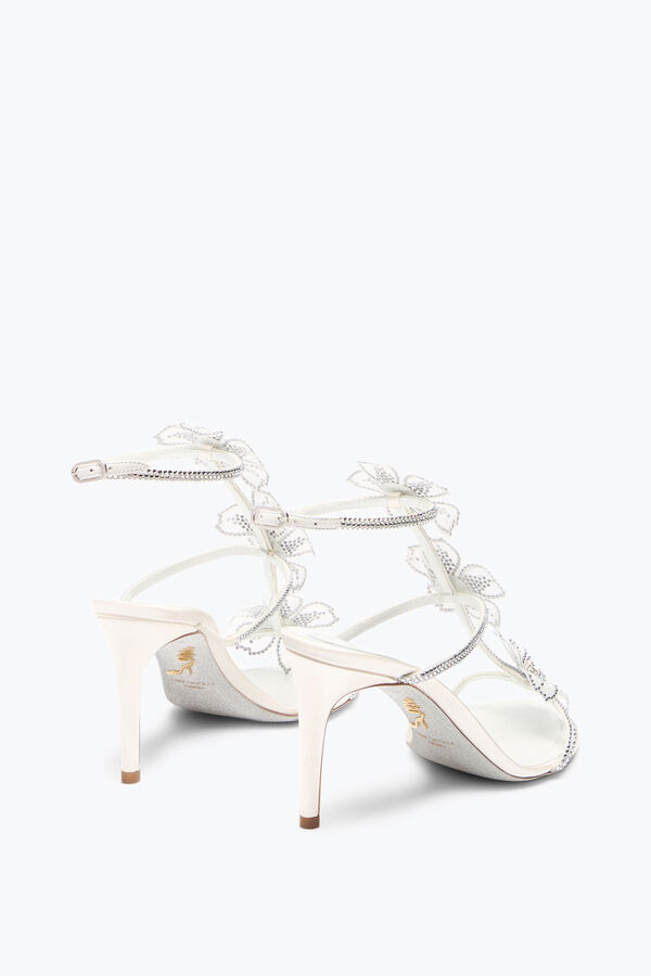 jeweled elfenbein pfirsich blume sandale 80 rene caovilla