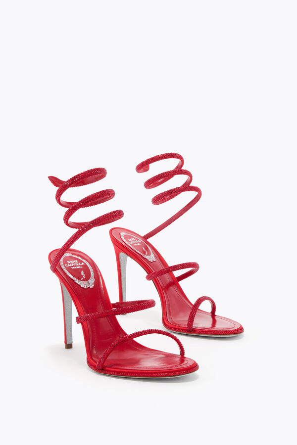 jeweled cleo red sandal 105 rene caovilla