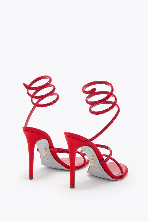 jeweled cleo red sandal 105 rene caovilla